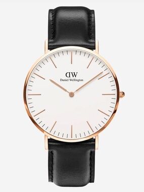 Daniel Wellington Classic Sheffield Rose Gold Watch 40mm Black Leather Unisex